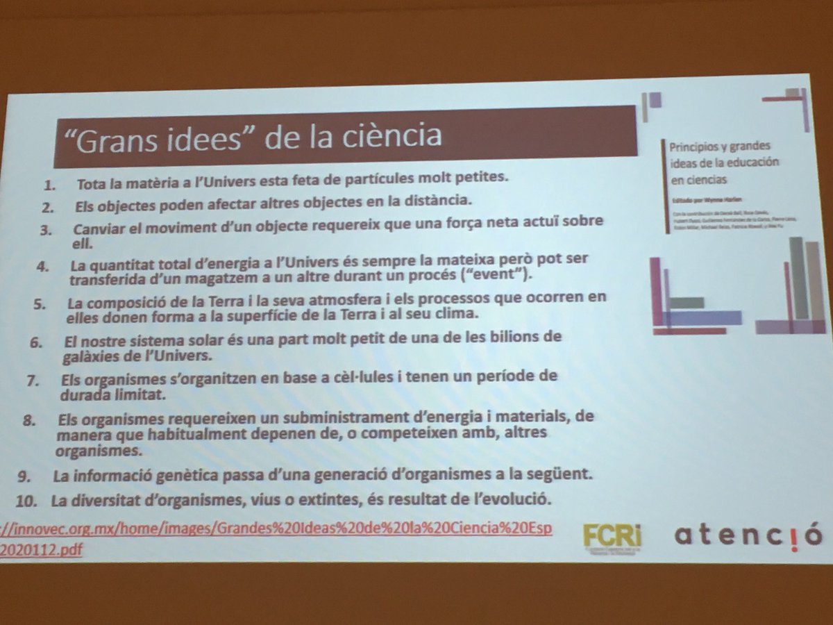 nuria_fuste's tweet photo. Avui per acabar la 1a sessió del curs de ciència ciutadana escolar amb @fundaciorecerca i @CrecimUab @DignaCouso ens ha recordat el #Top10 de les grans idees de ciència
#avuillençoelcurriculum https://t.co/DGefFaoMvo