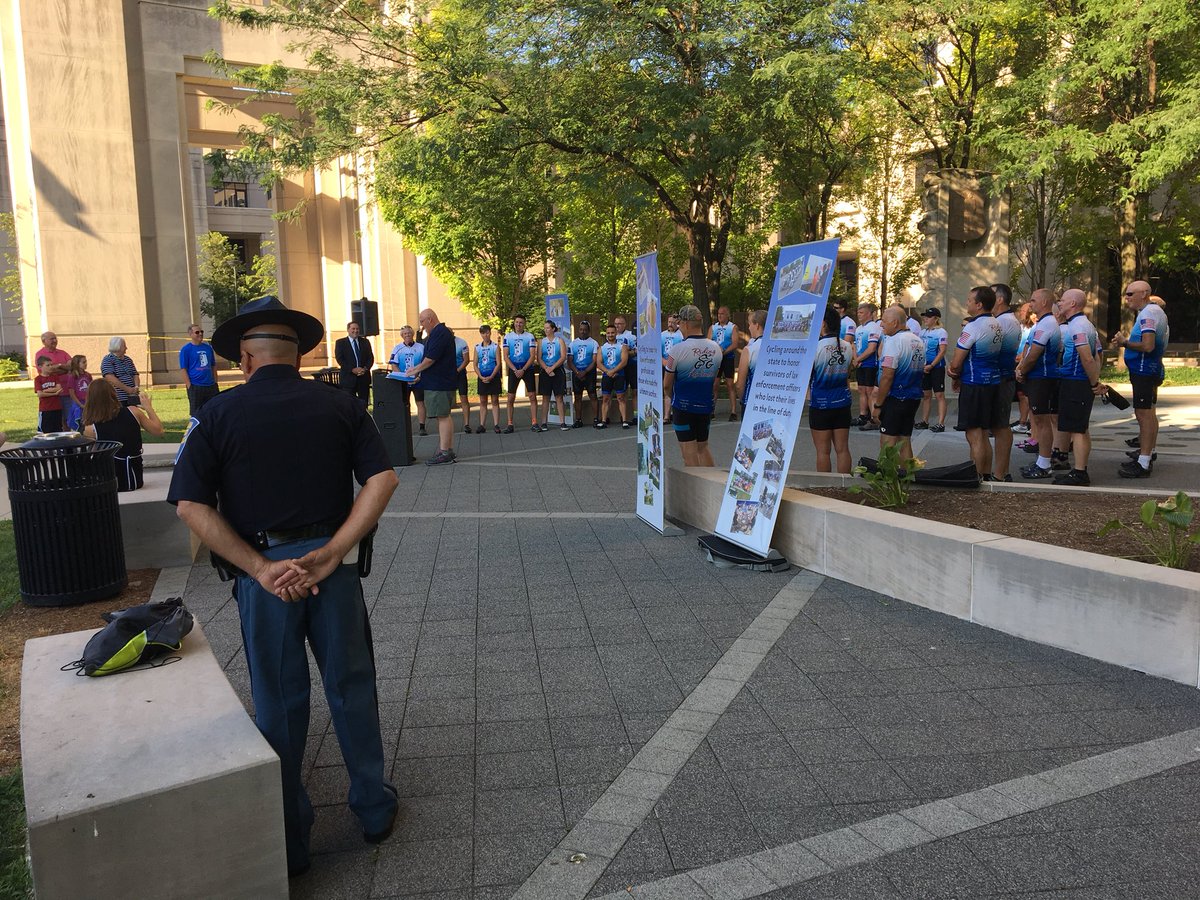 Cops Cycling for Survivors kickoff ceremony taking place at the Police/Fire Memorial downtown Indianapolis.
Watch for live periscope and Facebook of departure at 9:00 a.m
