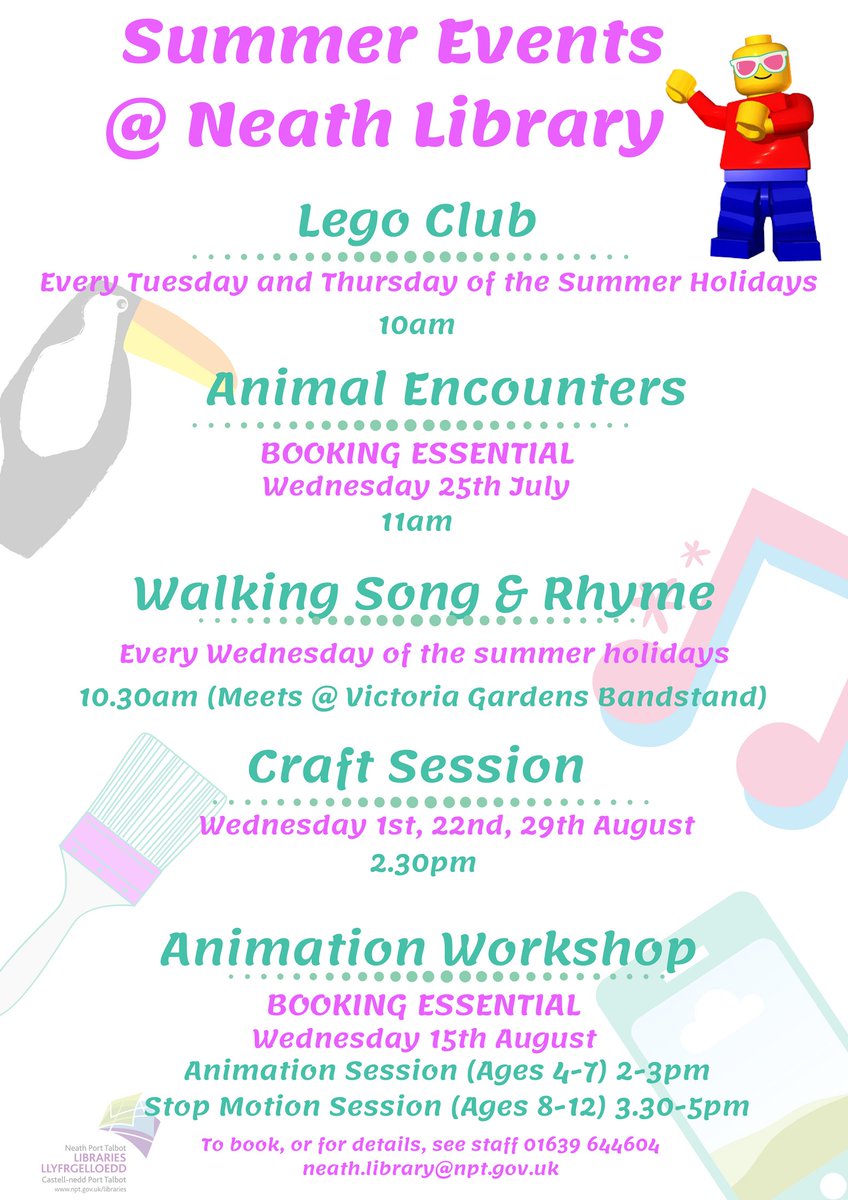 Neath Library On Twitter Summer Events At Neath Library