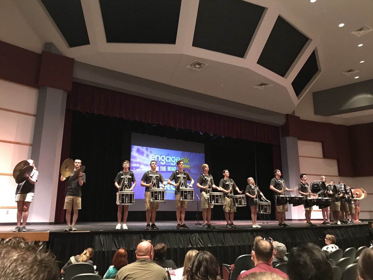 riahuckeby's tweet image. Ada Percussion Opens Engage Ok at Ada High School. Excellent, Students and Director Jay Cloar #WeAreAda #engage18 #oklaED #engageok