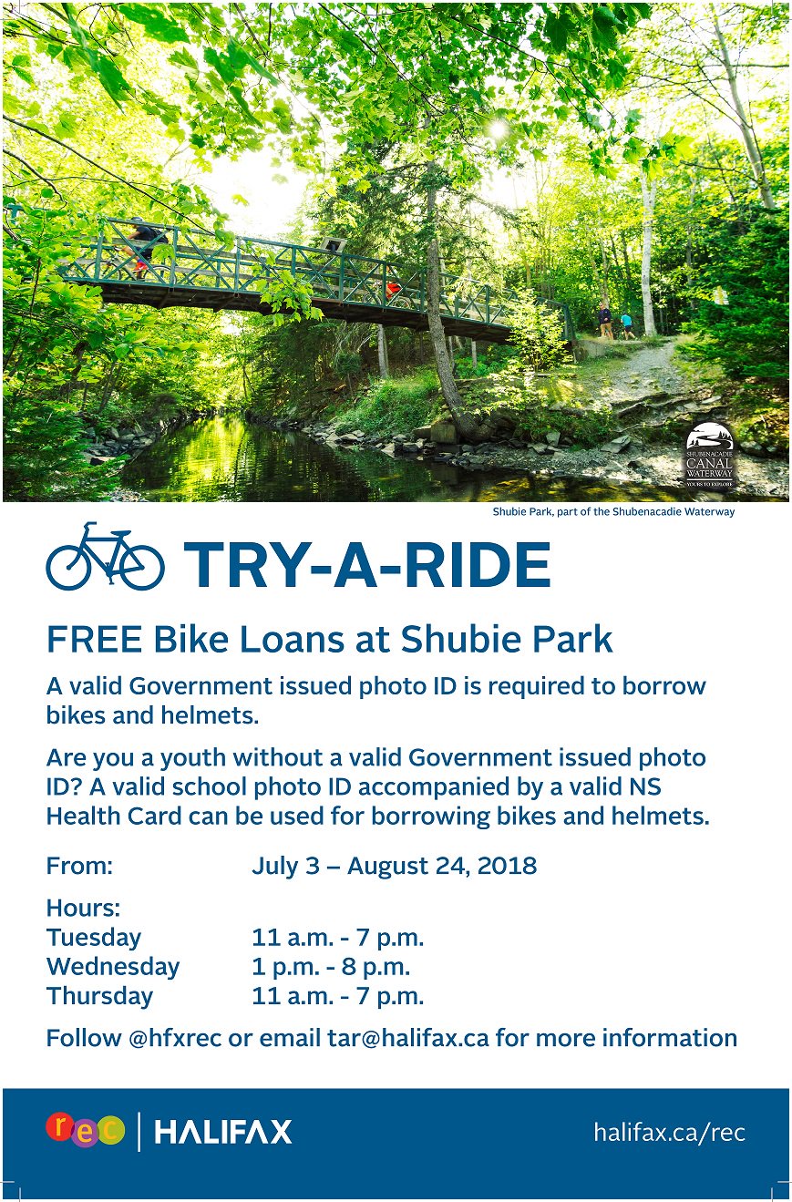 Halifax Parks & Recreation on Twitter "TryARide offers free bike