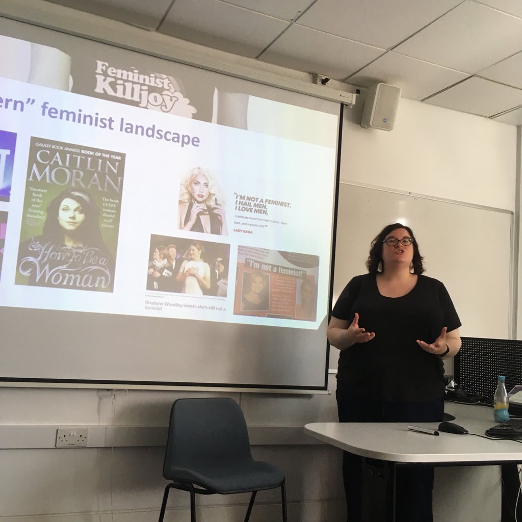 DrMelChapman's tweet photo. ‘I’m not a feminist but......‘ ‘Different but equal’ - fascinating presentation from @Dr_JCole on analysis of postings of anti feminism statements by women on line at #FRIHSC18 https://t.co/wmSXWRT5I2