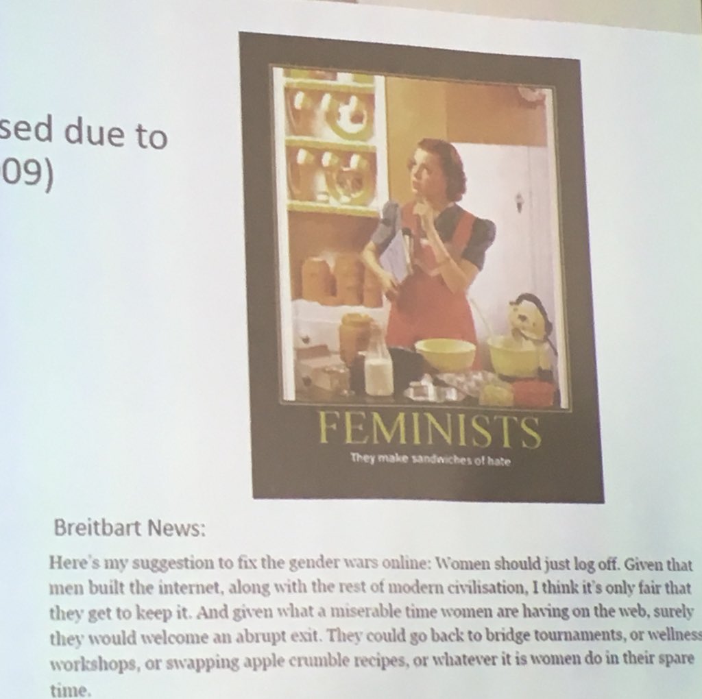 DrMelChapman's tweet photo. ‘I’m not a feminist but......‘ ‘Different but equal’ - fascinating presentation from @Dr_JCole on analysis of postings of anti feminism statements by women on line at #FRIHSC18 https://t.co/wmSXWRT5I2