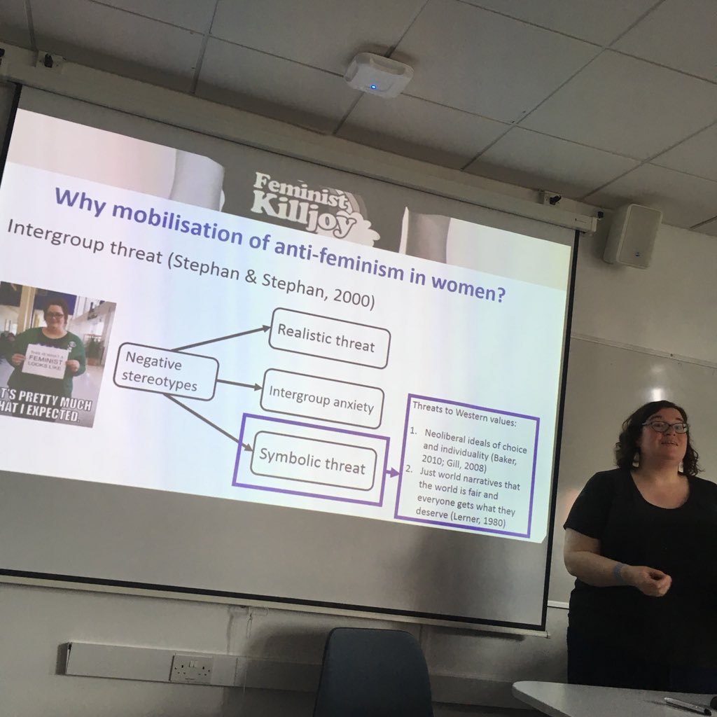 DrMelChapman's tweet photo. ‘I’m not a feminist but......‘ ‘Different but equal’ - fascinating presentation from @Dr_JCole on analysis of postings of anti feminism statements by women on line at #FRIHSC18 https://t.co/wmSXWRT5I2