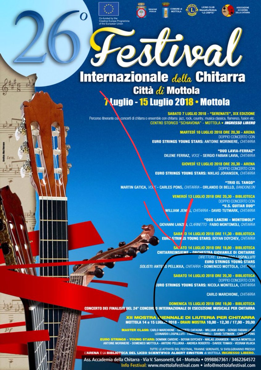 nikmontella's tweet photo. Concert and Masterclass soon in #MottolaInternationalGuitarFestival where i'll share the stage with the great @carlo_marchione 
See you  there! #concerts #stage #classic #guitar #music #Traveling #friends 
https://t.co/ZKtFWVkhvp https://t.co/qtorJDLCF2