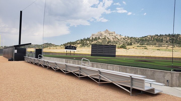 So_Bleacher's tweet photo. Talk about one heck of a backdrop for the University of Colorado at Colorado Springs baseball field! Yes, we are talking about our bleachers... ๐ #BleacherBuilders https://t.co/1PqZMeKEpE