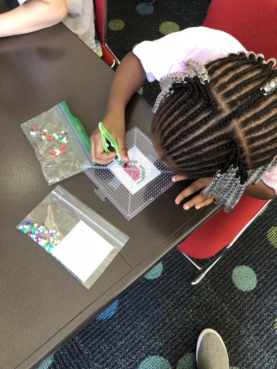 Tiana_T's tweet photo. Perler Beads today in the Metro @ToledoLibrary ! #tlcpl #LibrariesRock https://t.co/Vltu91G53u