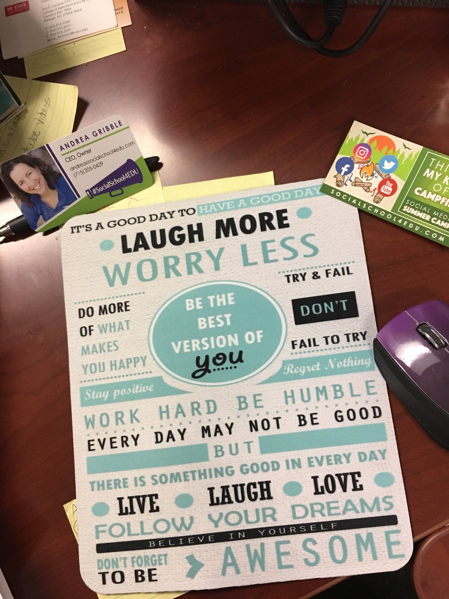 ValerieNewtonNC's tweet photo. So excited to open this #MotivationMonday gift from @andreagribble. Thanks for the awesome #SMSC18 prize! #schoolpr rocks! https://t.co/48RKTjspTM