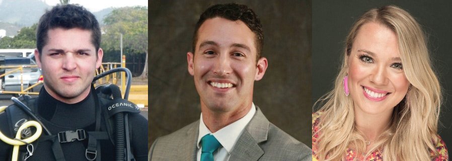 Photo portraits of the three scholars