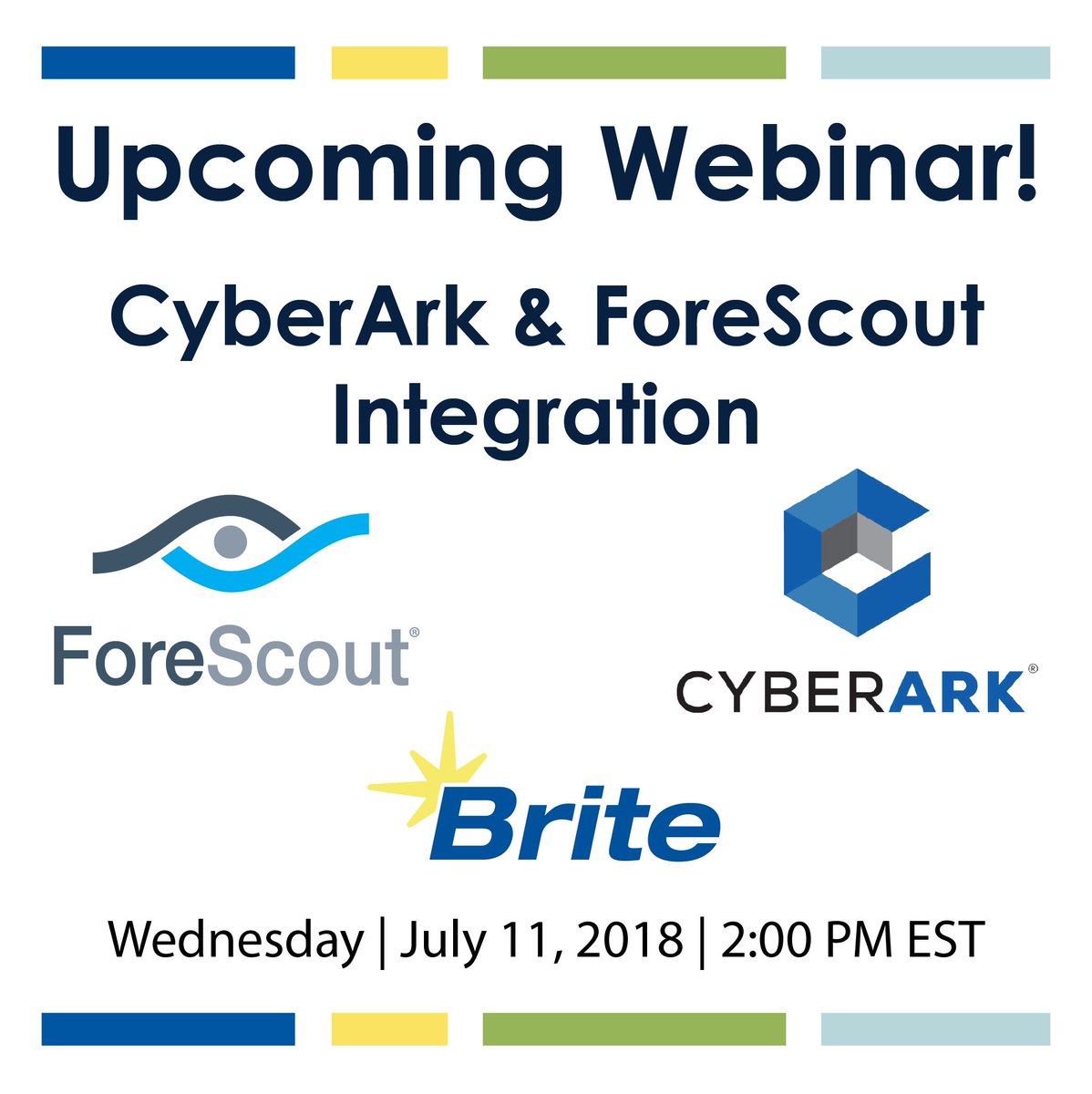 TheBriteTeam's tweet image. Want #agentless real-time visibility into #PrivilegedAccounts? Check out our webinar on the @ForeScout and @CyberArk integration! zoom.us/webinar/regist…