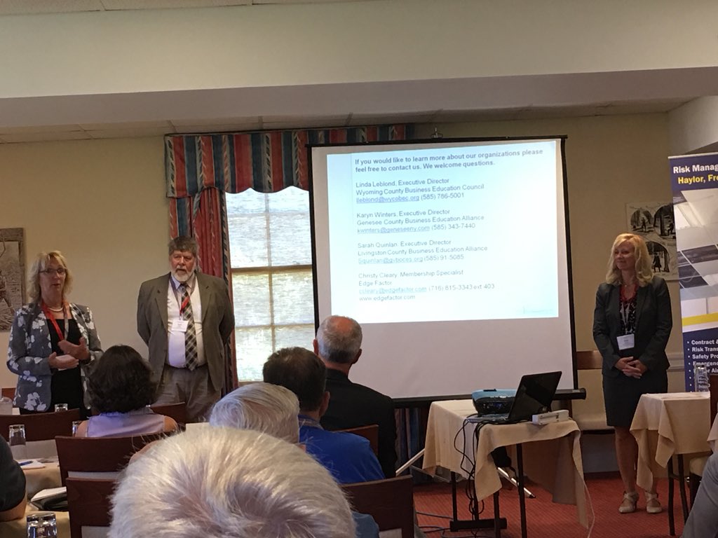 GVEP BOE President, Norb Fuest, Assistant Superintendent, Dr. Julie Donlon, Wyoming County BEC Director, Linda LeBlond presenting at the NYS Rural Schools Convention in Cooperstown.  Great Job!! #GVEPride