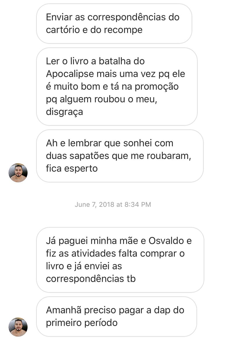 lucasinutilismo's tweet photo. o mundo está repleto de gênios anônimos. este, por exemplo, usa minha área de DM do instagram para lembrar dos seus afazeres https://t.co/mXo2mPK6x6