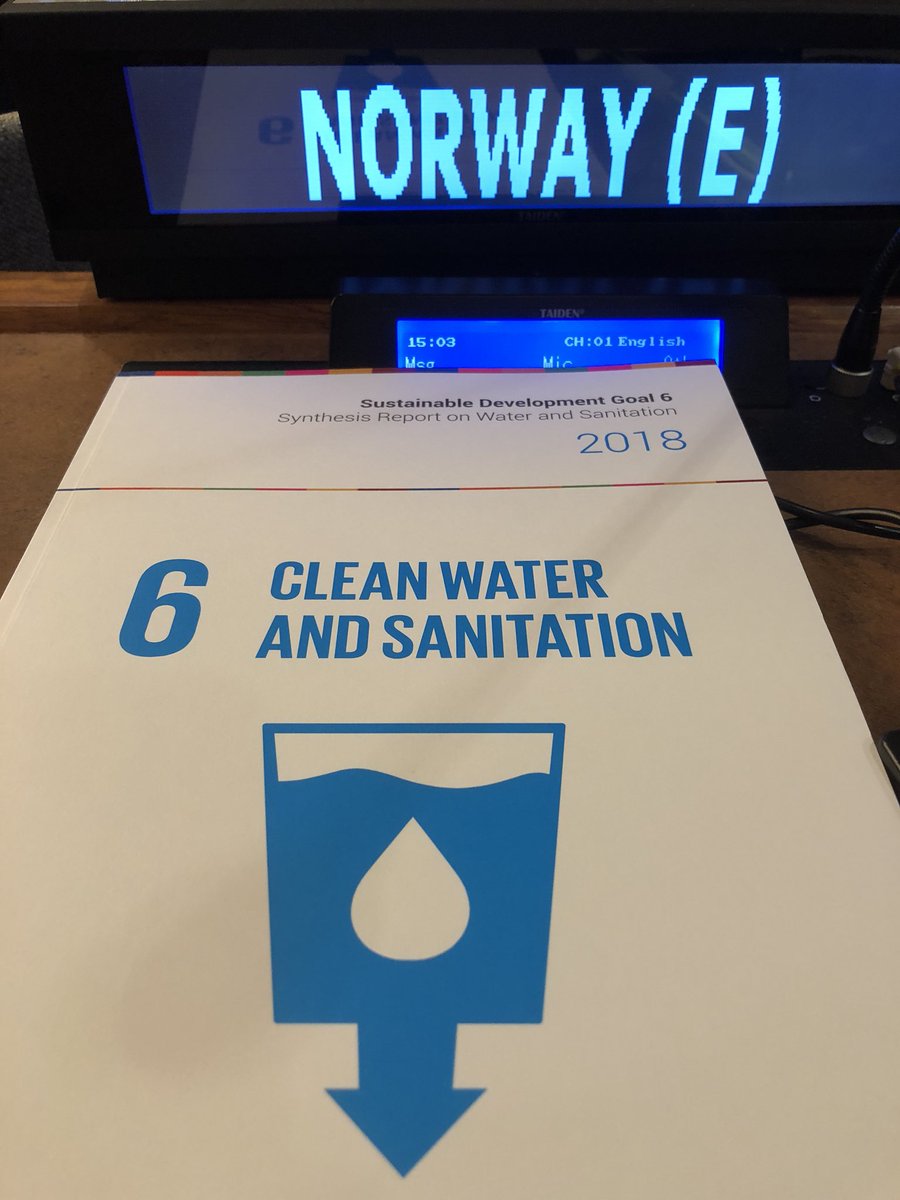 Review of #SDG6 at #HLPF. Acheiving SDG6 is essential for making progress on all other SDGs. Sustainable water and sanitation underpins wider efforts to end poverty. <a href="/NorwayUN/">NorwayUN</a> <a href="/IngeRydland/">Inge Herman Rydland</a>