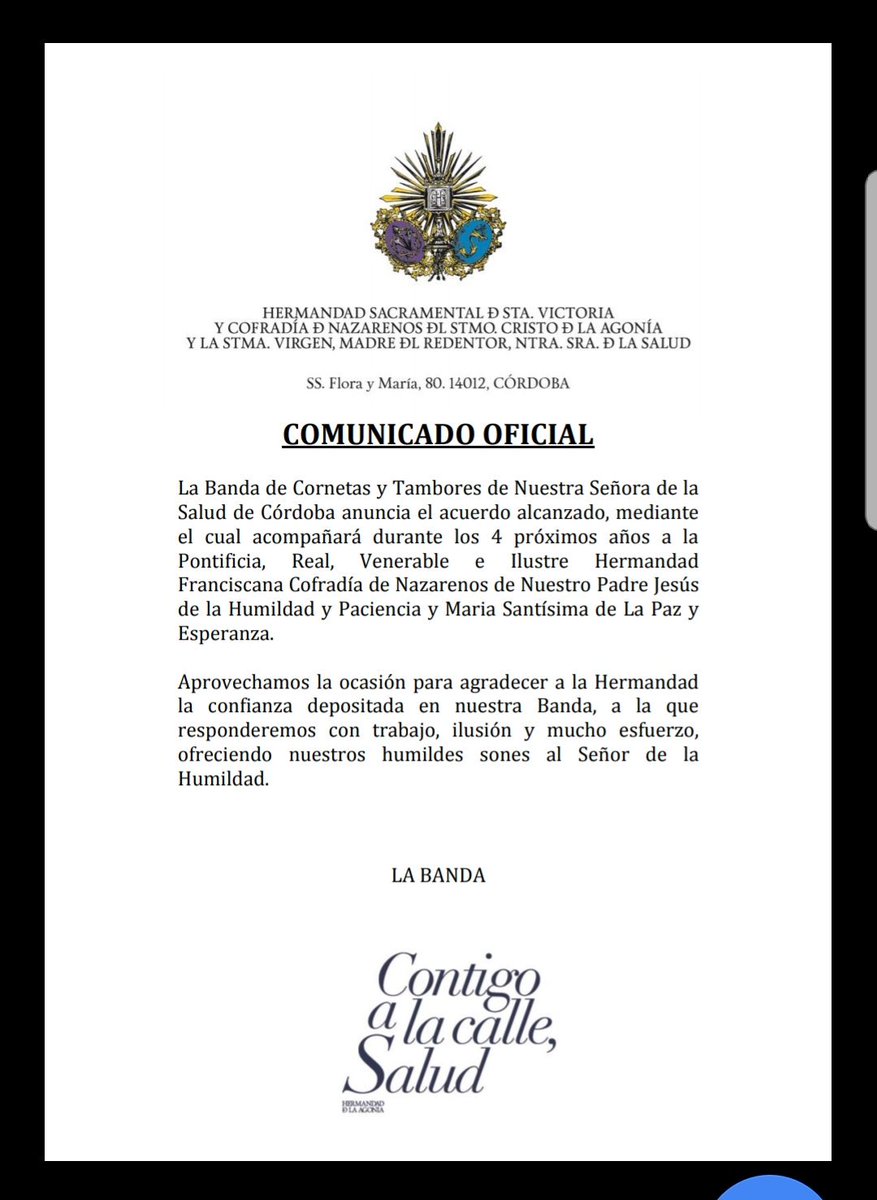 saluddecordoba's tweet photo. Comunicado Oficial. https://t.co/Wh8qtwHBIy