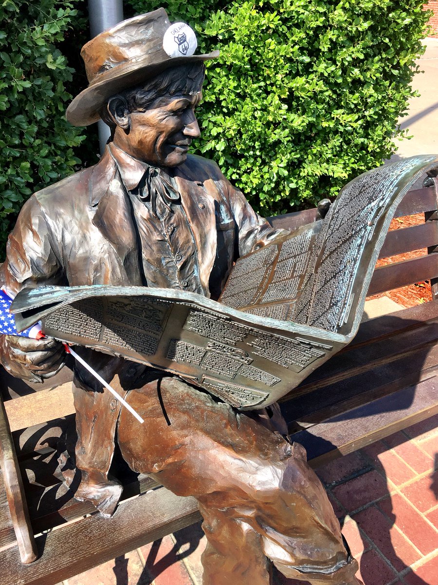DowntownDaniel's tweet photo. Howdy Will Rogers! Working in the community of Claremore, Oklahoma this week. Dot’s Cafe is a necessary stop to fuel me up. Onward! #dnaofplace #theaterofcool @VelocityGroup https://t.co/sdhE1nK4Y5