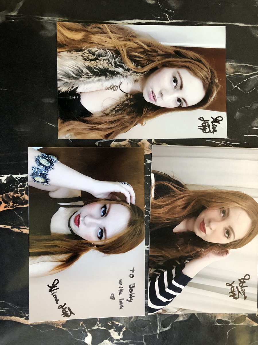 <a href="/lyriaband/">Lyria Band</a> Got my autographed pics today!!! Thank again for taking the time Aline 🌹 Hope to catch you on tour in New York soon