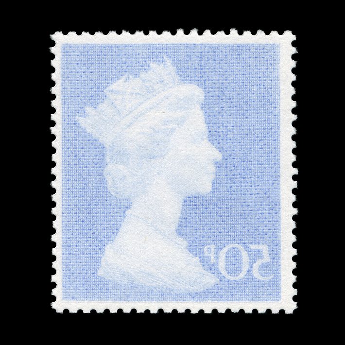 UPAstamps's tweet photo. Coming tomorrow to the Top-Up Twenty list - a rare error, stunning stamp.Great Britain - QEII (decimal) Machin 50p deep ultramarine contractors paper, a TOTAL blanket reverse OFFSET. SG831 #UPA #TopUpTwenty #Philately  https://t.co/8vIHzC85rq https://t.co/dAX4ZM1yAN