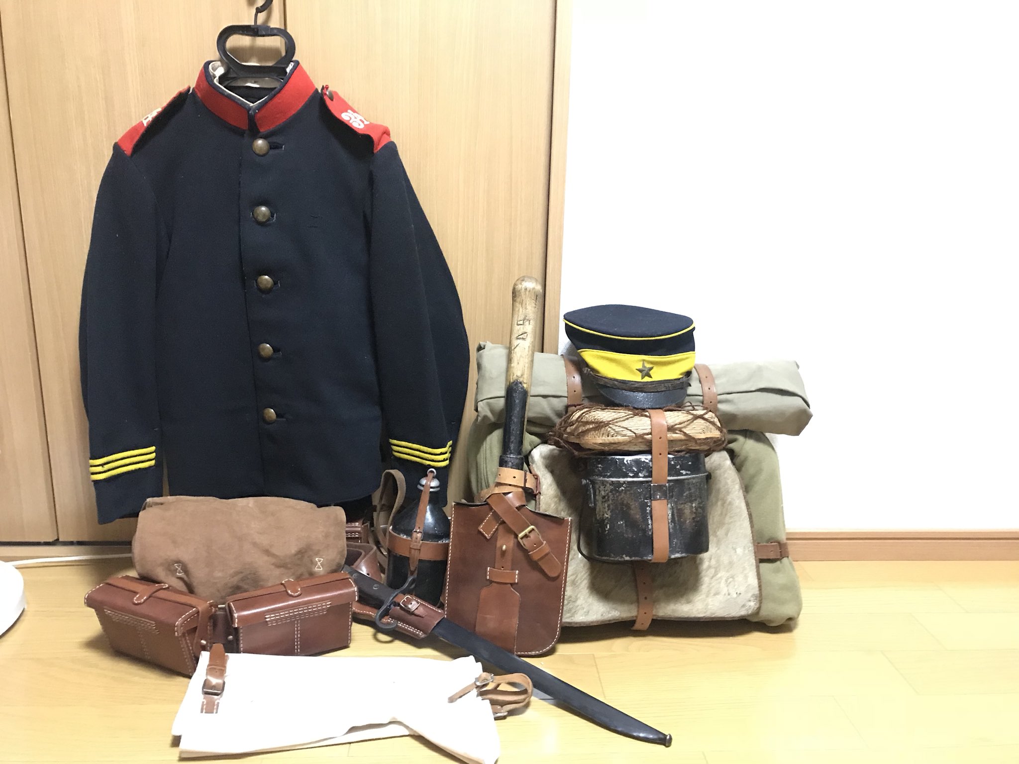 明治陸軍　軍服　軍帽　￼弾薬盒 明治陸軍 軍服 軍帽 ￼弾薬盒