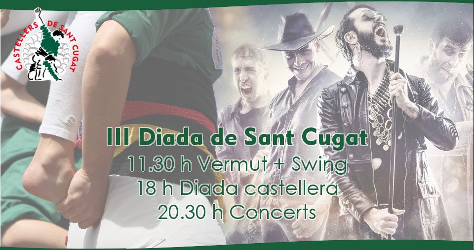 gausacs's tweet photo. 🎊 III DIADA DE SANT CUGAT! 

11:30, Parc de Ramon Barnils:
🍸 Vermut popular
🕺🏼 Classe de swing amb Fem Lindy Sant Cugat

18:00, Pl. d'Octavià:
🙋🏼 ‍Diada amb @JoveDeTarragona i @Minyons 

20:30, Parc de Ramon Barnils:
🎼 Concerts de @TheCoficksRover, @grupt24 i @Obeses https://t.co/OSdwK7ewqd
