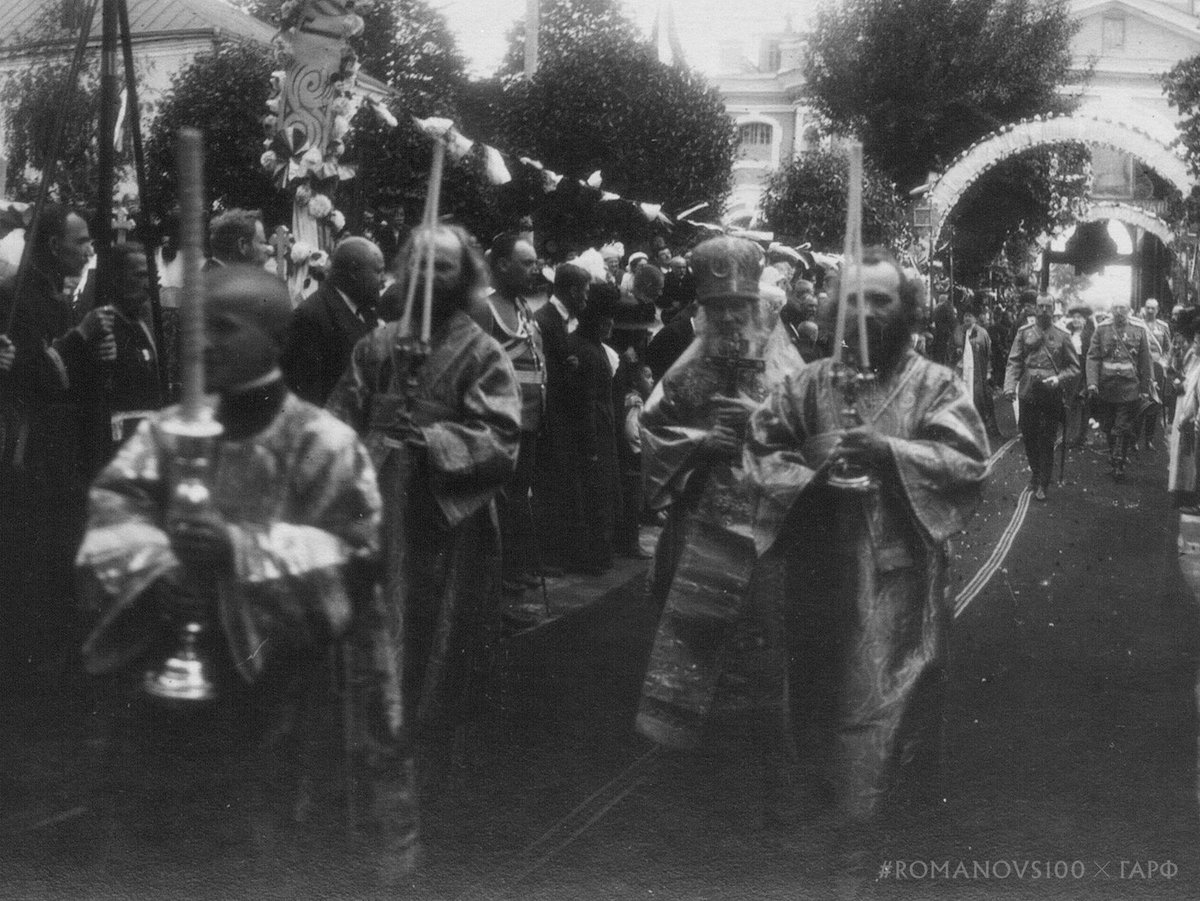 When holy fathers started to intone prayer, we all knelt down together. What great spiritual relief communal prayer gives! #Romanovs100