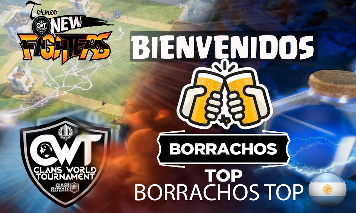 La CWT le da la Bienvenida al clan @BorrachosTop (62/64) que vienen a darlo todo por el todo en el torneo: NEW FIGHTERS!

-Siguenos para enterarte de su trayectoria y de muchos mas clanes.

Se agradece RT y Fav.
#NEWFIGHTERS
#ClansWorldTournament