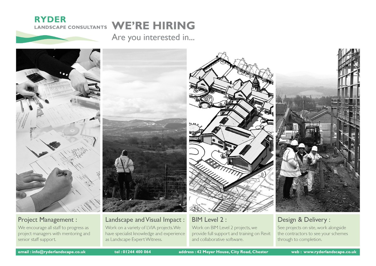CAREER OPPORTUNITY. We're looking for new, enthusiastic Landscape Architect's to join our busy Chester office. Please visit our website for details. ryderlandscape.co.uk/news/career-op…