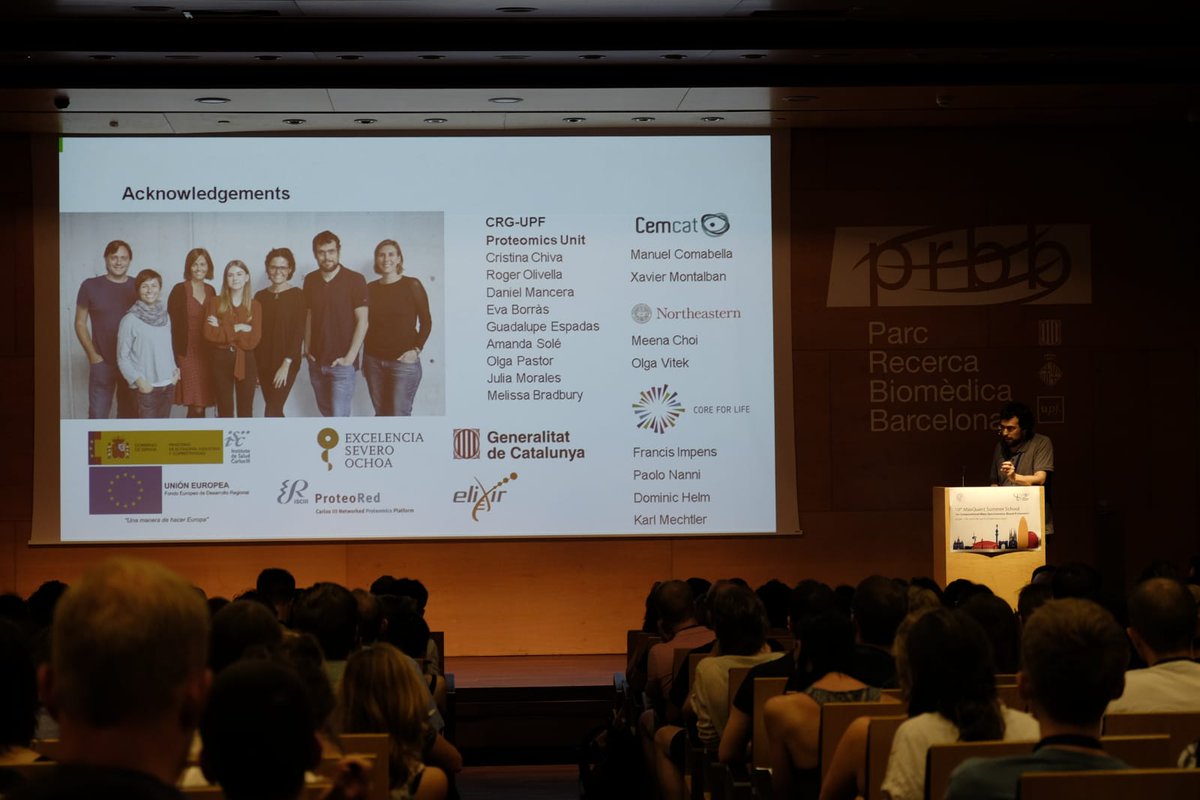 maxquant's tweet photo. Amazing talk by Eduard Sabido on Translational Proteomics in 10th Maxquant Summer School @MPI_Biochem @CRGenomica #MQSS2018 #maxquant #coxlabs https://t.co/YqY2SJtJKZ https://t.co/7qBtNFXmHt