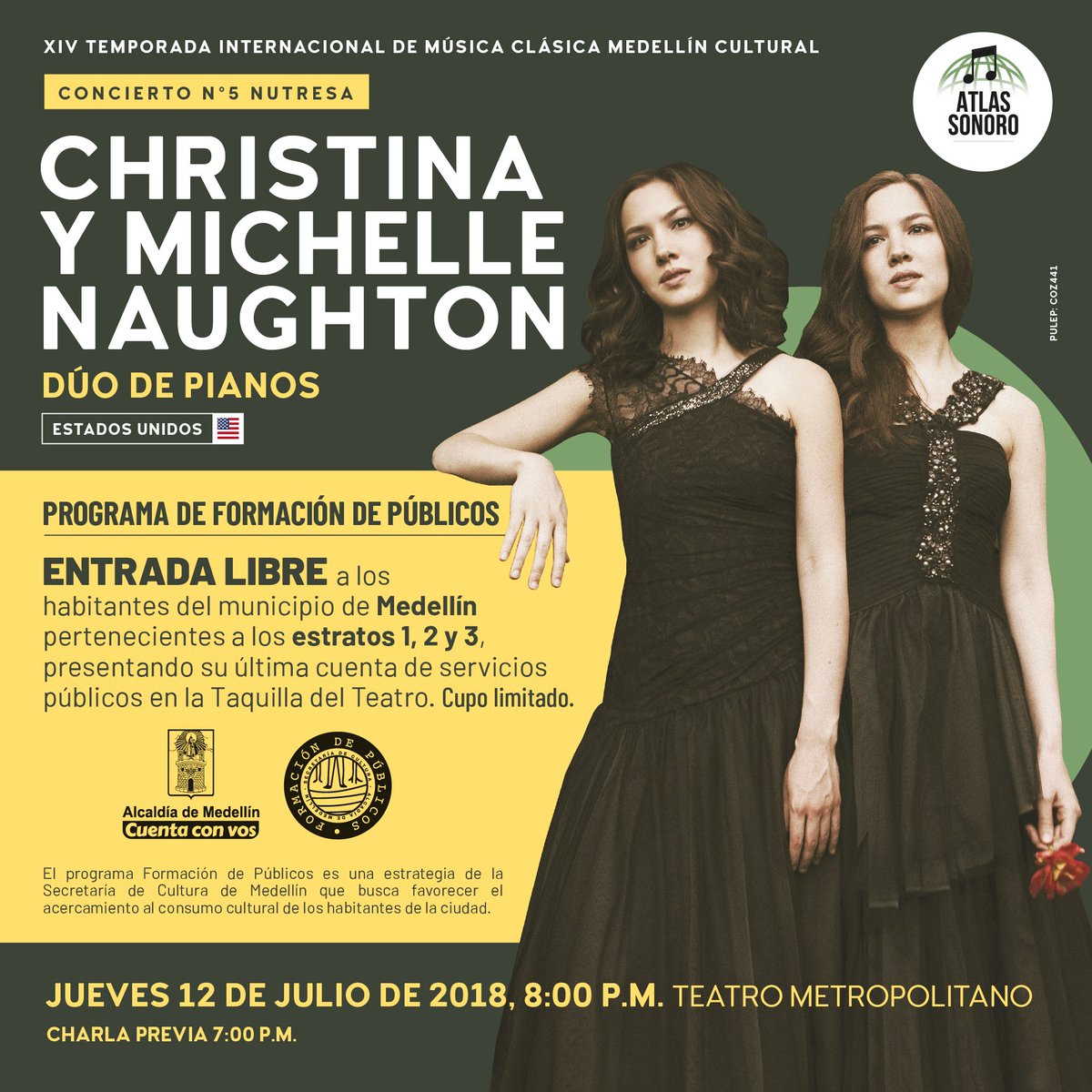 Ya se encuentran disponibles las invitaciones del Programa de Formación de Públicos de la <a href="/AlcaldiadeMed/">Alcaldía de Medellín</a>, reclama la tuya en la taquilla del Teatro presentando tu última cuenta de servicios públicos. Cupo limitado. #EntradaLibre Más información aquí: teatrometropolitano.com/formacion/