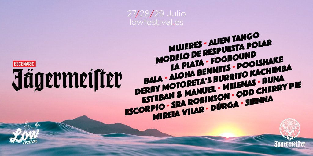 Jagermeister_es's tweet photo. 💦 ¿Quién va al #Low2018? 💦
Tenemos un notición: llega el escenario #Jägermeister con muchos más artistas, directos arrolladores y momentazos para no dejar de disfrutar… ¡Te esperamos a finales de mes! 🎸🤘🏼 https://t.co/iKp4chd5V7