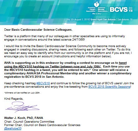 AHAMeetings's tweet photo. #BCVS16 #BCVS17 participants - have you heard about the #BCVS18 Contest? Use hashtag #BCVS18 to be entered to win! @JackieKOlive @merrylindseyphd @Krispy_ed @CardioOncology @berteroale @ajpheartcirc @ChrisJFleming @Axiogenesis @Dr_Khan @DebbeMcCall @AdamEnglerUCSD @Lovelylynn007 https://t.co/NWsmT2VPsq