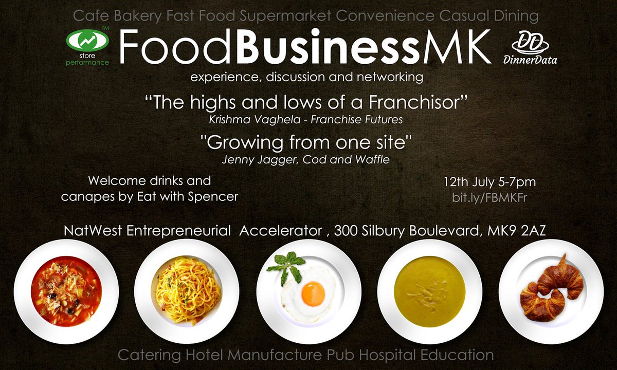 DinnerData's tweet image. Anywhere near Milton Keynes this Thursday? Interested in making more of your food business? Join us at #FoodBusinessMK to learn more about growing from a single site and ways to expand