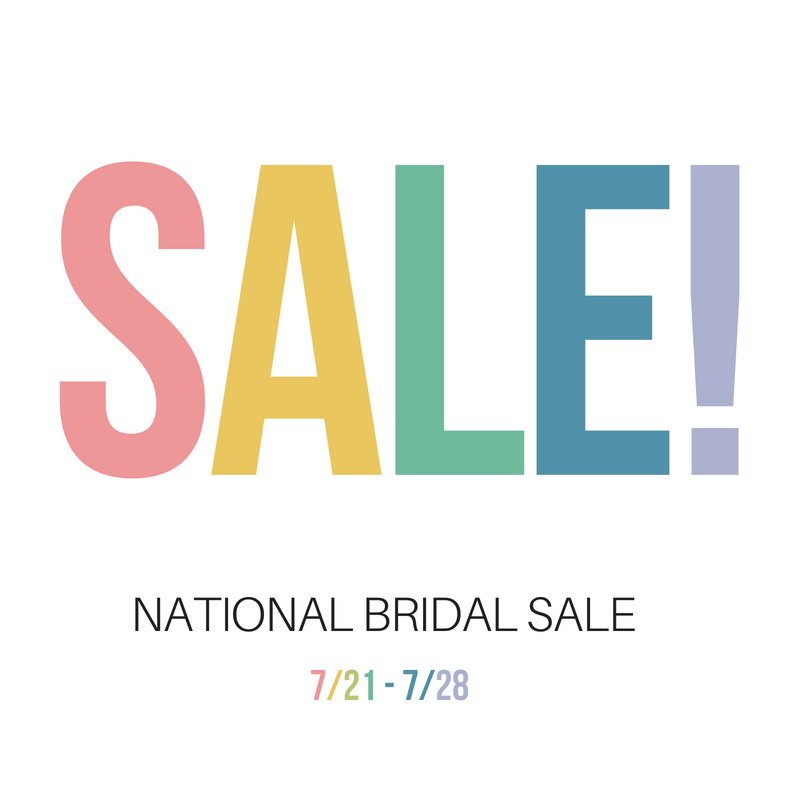 Join us Saturday 7/21 through 7/28 for our annual event the NATIONAL BRIDAL SALE with huge savings on in-stock wedding gowns and mother of the bride. Appointments are required and do fill up fast. Be sure to schedule today at 215.699.1480! 
#bridalsale #nationalbridalsale