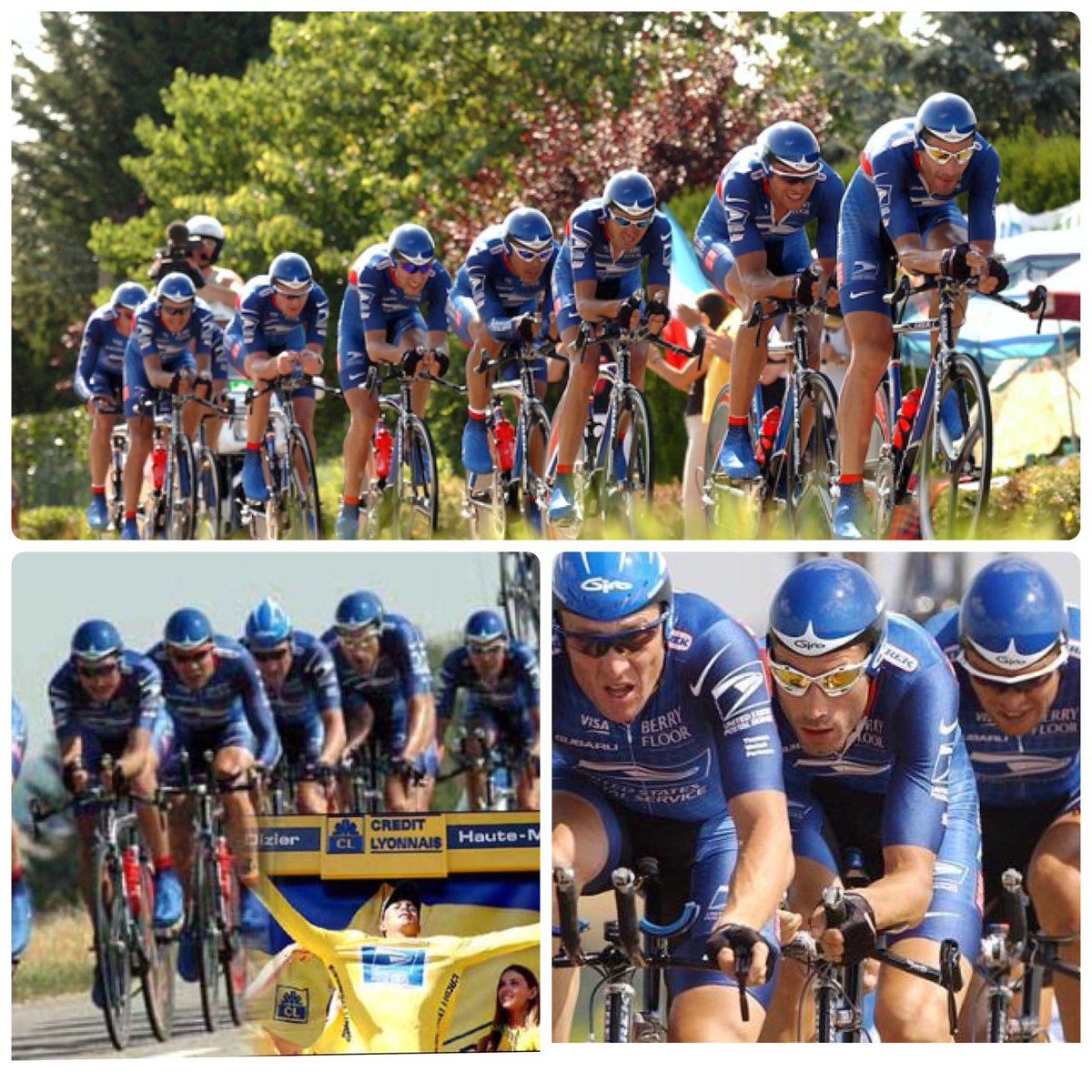 15 years ago! 2003 TDF TTT.
<a href="/lancearmstrong/">Lance Armstrong</a> <a href="/ghincapie/">ghincapie</a> <a href="/victorhugopenag/">Victor Hugo Pena/ OLY</a>
1st ever Colombian cyclist in yellow: Victor Hugo Peña.