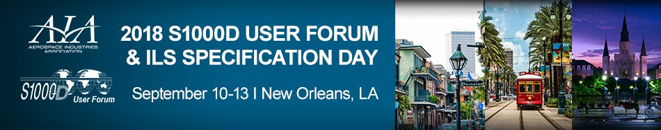 DanielaZambrini's tweet image. Honoured to be representing @ASD_STEMG at the S1000D User Forum and S-Series ILS Specification Day in New Orleans in September as a Speaker with two sessions on ASD-STE100 implementation in S1000D cvent.com/events/2018-s1… #SimplifiedTechnicalEnglish #ASDSTE100