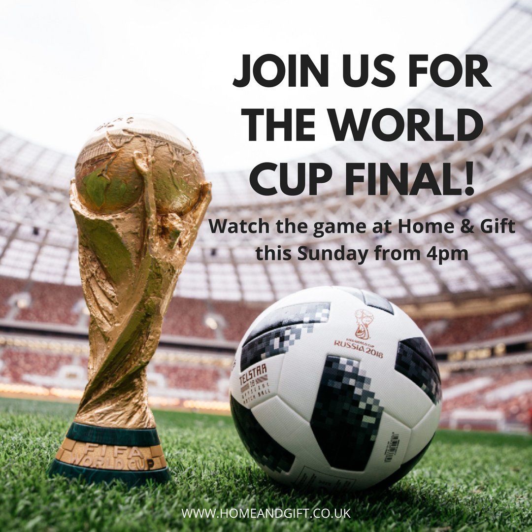 Worried about missing the World Cup Final on Sunday? We will be showing the game at Home &amp; Gift this weekend in the H&amp;G Grill, make sure to register to avoid missing out! bit.ly/2soyT6F #HomeAndGift2018