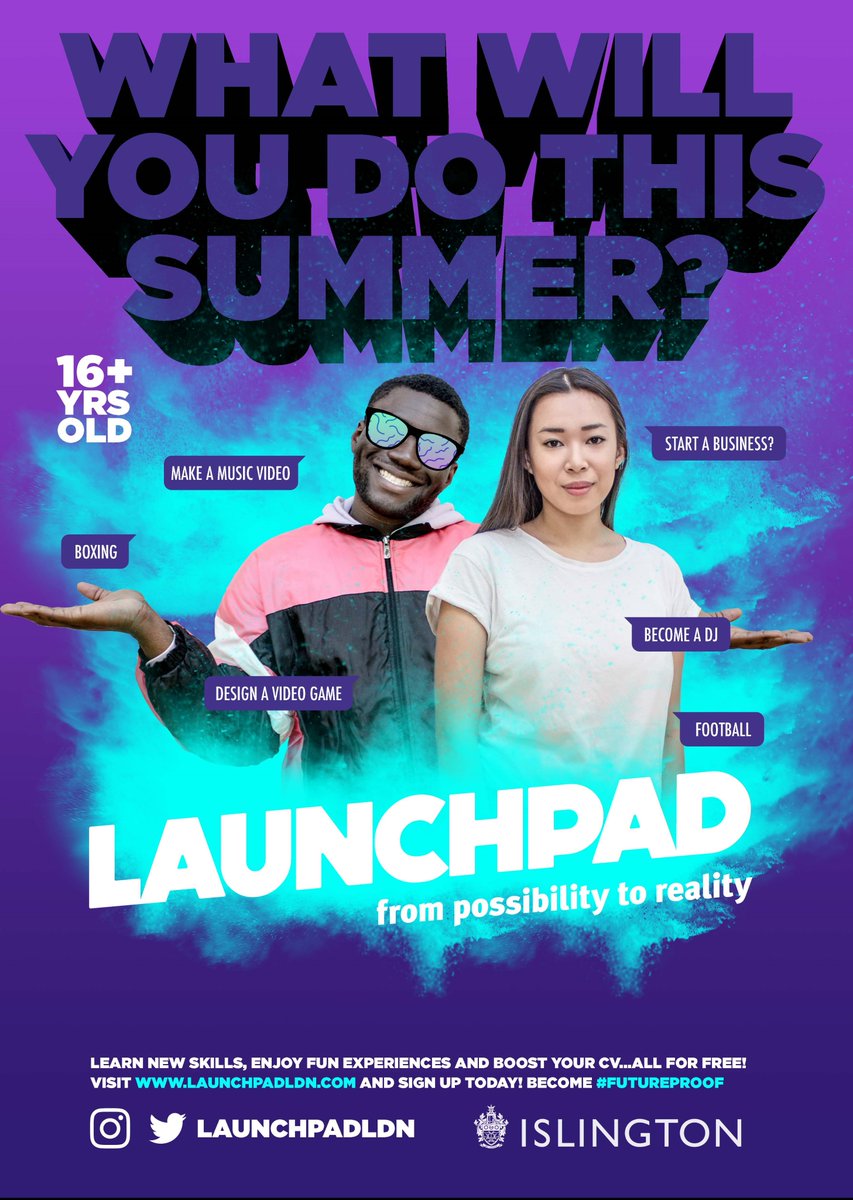 LaunchpadLDN's tweet photo. LaunchpadLDN#summer is here and #school is nearly out. Do something different this summer and head to https://t.co/qWW0QKf1Tg #launchpadLDN for all the amazing opportunities for young people 16+ https://t.co/8ZSZueshYs