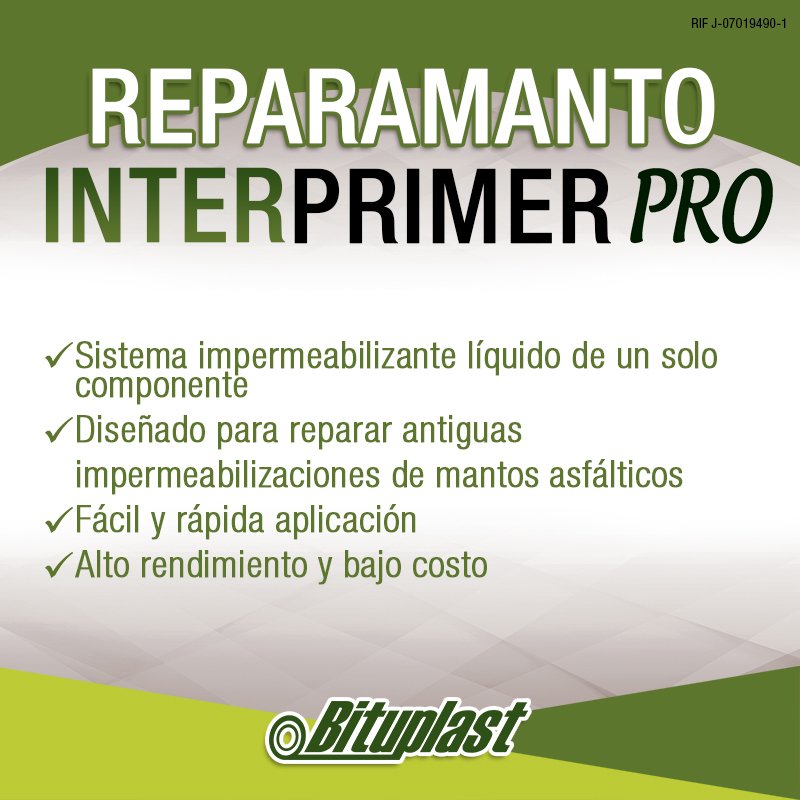 ¡Conoce nuestro Reparamanto! Es un producto impermeabilizante líquido formulado con emulsión asfáltica, diseñado para reparar antiguas impermeabilizaciones con sistemas de mantos asfálticos, con tiempo de vida de un 25% de lo estipulado.

#Bituplast #Impermeabilizacion
