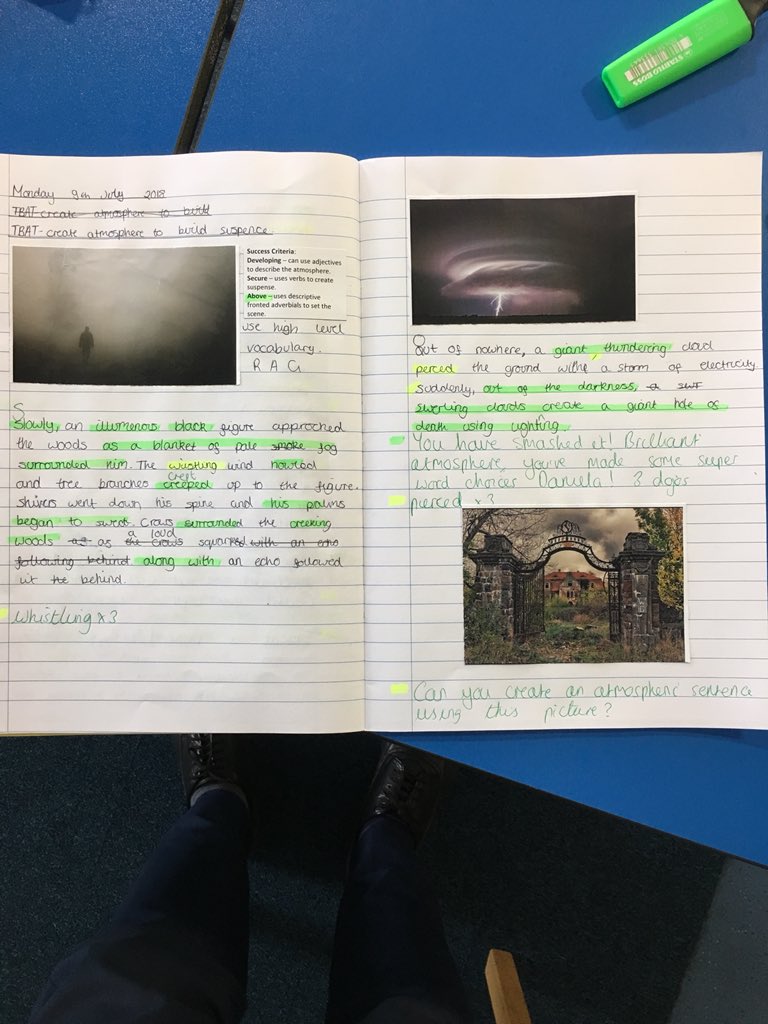 We spent today’s literacy lesson trying to build suspense by creating a spooky atmosphere! After reading this I think I’ll struggle to sleep tonight @DRETnews @Talk4Writing @PieCorbett @Kath_Pennington #smashedit #metaphors #talkforwriting #literacy #suspense #creativewriters