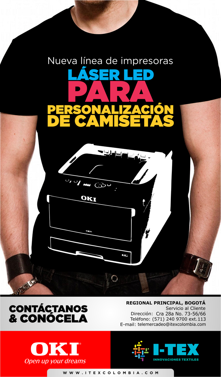 itexcolombia's tweet photo. Maquinas de personalización de Camisetas a #FullColor, Comunícate ahora y aumenta tus ingresos con la ola de personalización. #OKI #ItexColombia! 👕💡🛒 https://t.co/xIYCLPk9ID