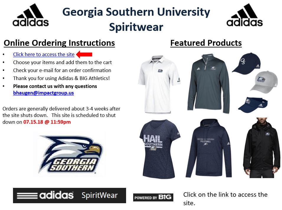 PLACE YOUR ORDER TODAY! The BIG Team Store is closing on July 15th - bit.ly/2JYx6fV @GSAthletics_AD <a href="/GSAthletics_BSB/">Georgia Southern Baseball</a> <a href="/GSAthletics_MBB/">Georgia Southern Men's Basketball</a> <a href="/GSAthletics_WBB/">Georgia Southern Women’s Basketball</a> <a href="/GSAthletics_TF/">GS Track & Field</a> <a href="/GSAthletics_FB/">Georgia Southern Football</a> <a href="/GaSouthernGolf/">GS Men's Golf</a> <a href="/GaSouthernWGolf/">GS Women's Golf</a> <a href="/GSAthletics_RF/">GS Rifle</a> <a href="/GSAthletics_MSO/">Georgia Southern Men's Soccer</a> <a href="/GSAthletics_WSO/">Georgia Southern Women's Soccer</a>