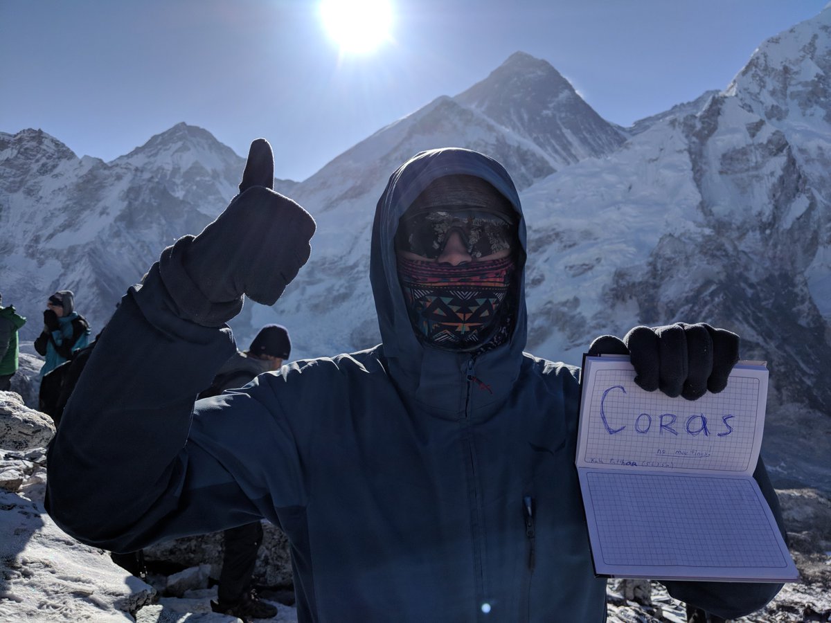 thinkcoras's tweet photo. CORAS is going places and pushing limits! Check out our application architect Rostyslav Yaremchuk on the summit of Kala Patthar (5,643 m). The mountain behind him is Mt. Everest. #thinkcoras, #wholisticview, #morevaluelesswork, https://t.co/YtTqPAu6Ro https://t.co/vxGcbsFW4k