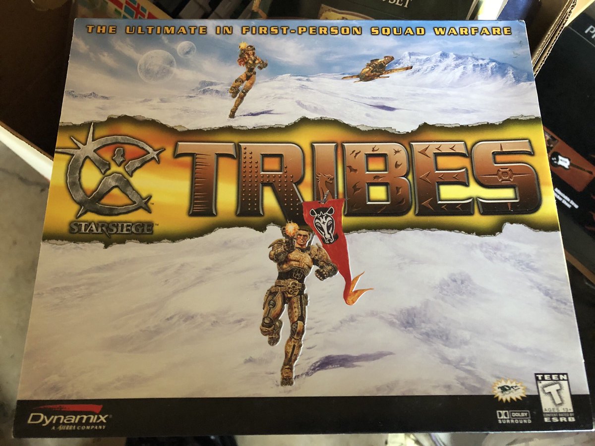 Hardman's tweet image. Found some PC gaming gems in my garage: Baldur’s Gate, Freespace 2, and the original Starsiege: TRIBES. So maybe good memories from these. #pcgames #baldursgate #freespace2 #tribes