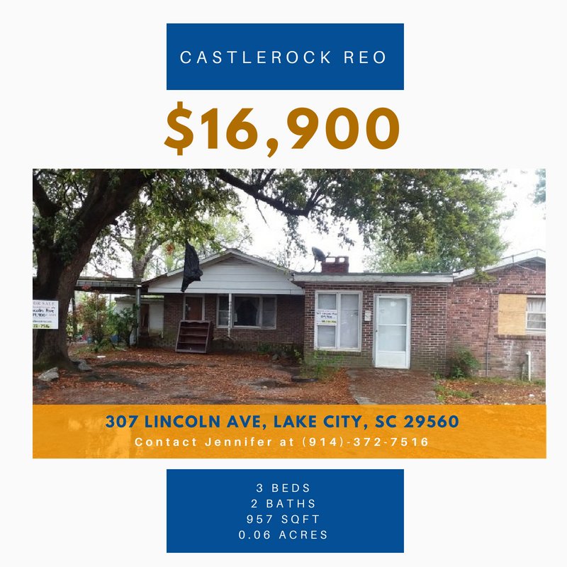 Handyman Special in Lake City, SC! Under $17K! | 307 Lincoln Ave, Lake City, SC 29560 | hubs.ly/H0cW88j0 #realestate #homebuyer #investor #realtor #flipper #realestateinvestor #lakecitySC #scproperties #schomes #screaltor #screalty #forsale