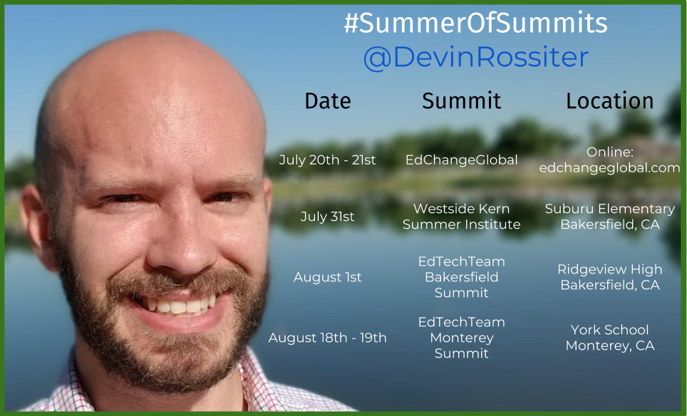 DevinRossiter's tweet photo. Lots to announce for the #justgoodmath #SummerOfSummits, so here we go!
@edtechteam @EdChangeGlobal #WestSideKern https://t.co/IMuWYuDPvS