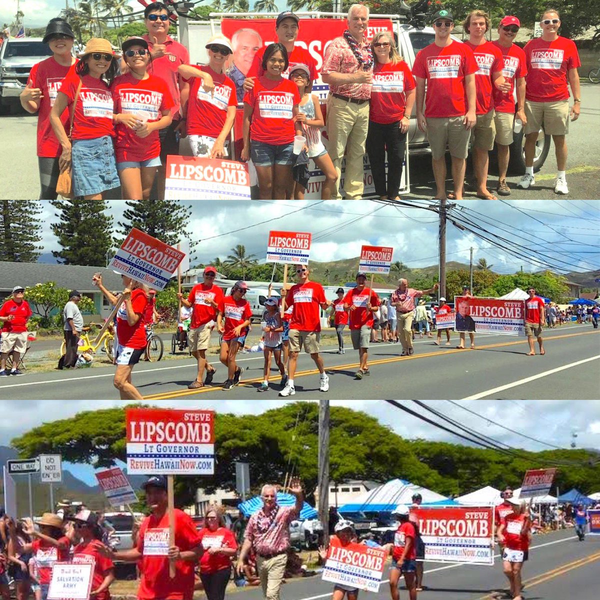SwagDog in Hawaii! All the way there for Steve Lipscomb and his campaign.  Happy to provide our high quality service and gear in Kailua.  Steve said the shirts really help him stand out in the crowd!