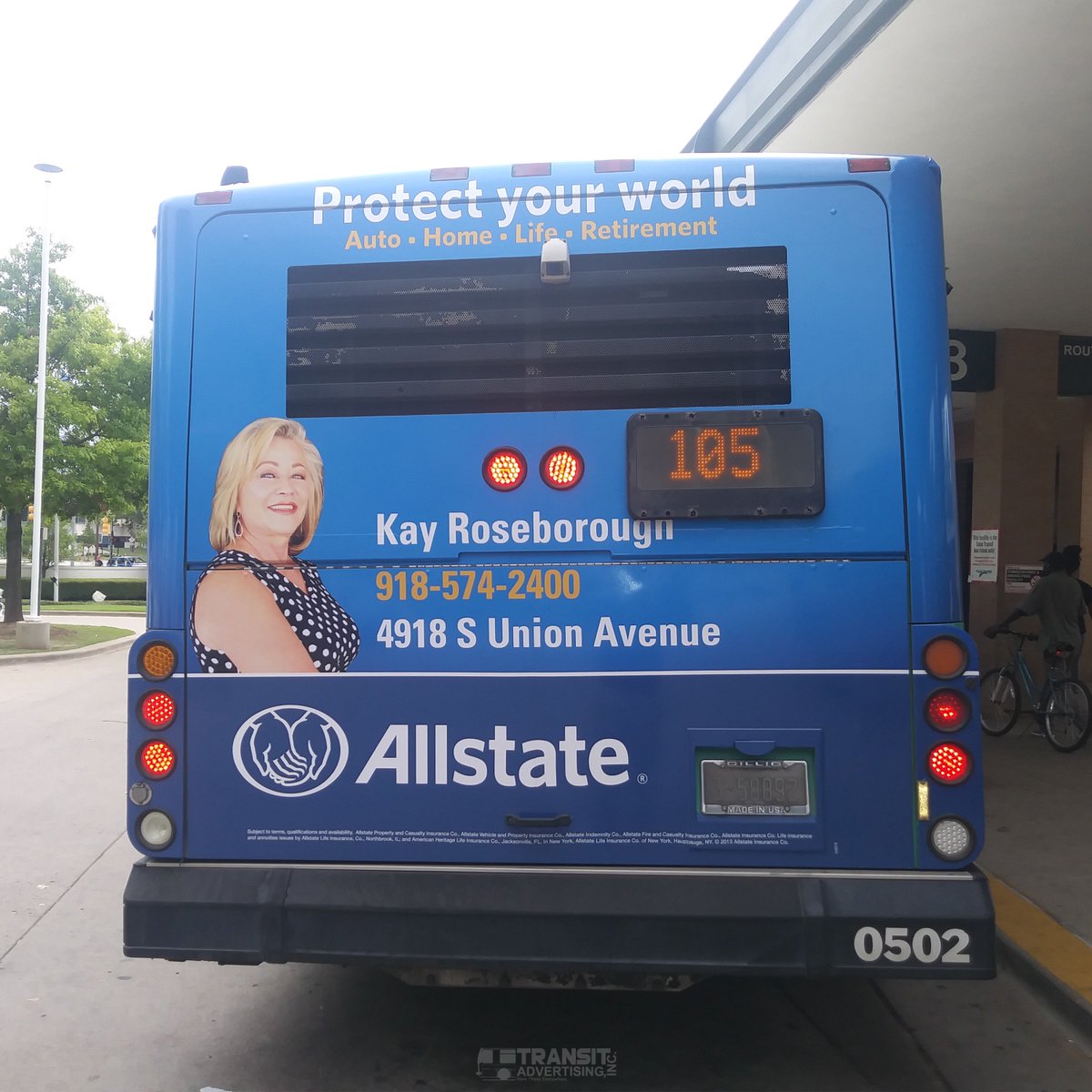 TransitAdInc's tweet photo. Protect your world with Kay Roseborough! #allstate #tulsa

Learn more: https://t.co/S4lJgkg8rL #ooh https://t.co/206Wil9ZaV
