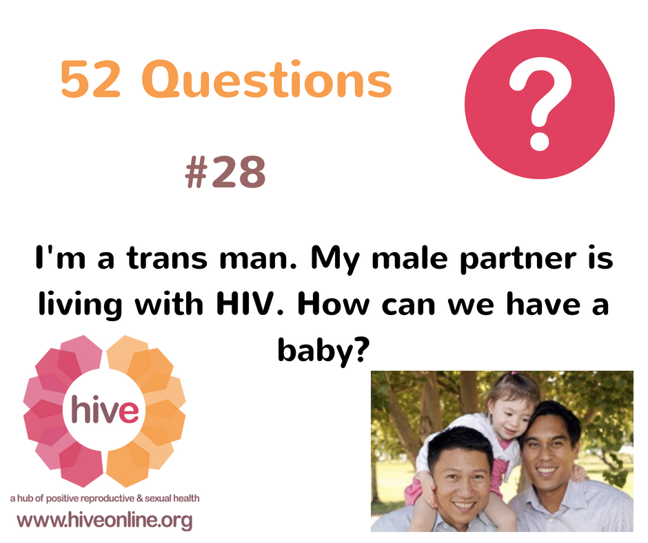 HIVE_Online's tweet photo. Tune in tomorrow at 1pm PT for #52Questions #28: "I'm a trans man. My male partner is living with HIV. How can we have a baby?" Dr. Neal Sharan of Mission Neighborhood Health Center guest stars. https://t.co/QLjkzyvqDg