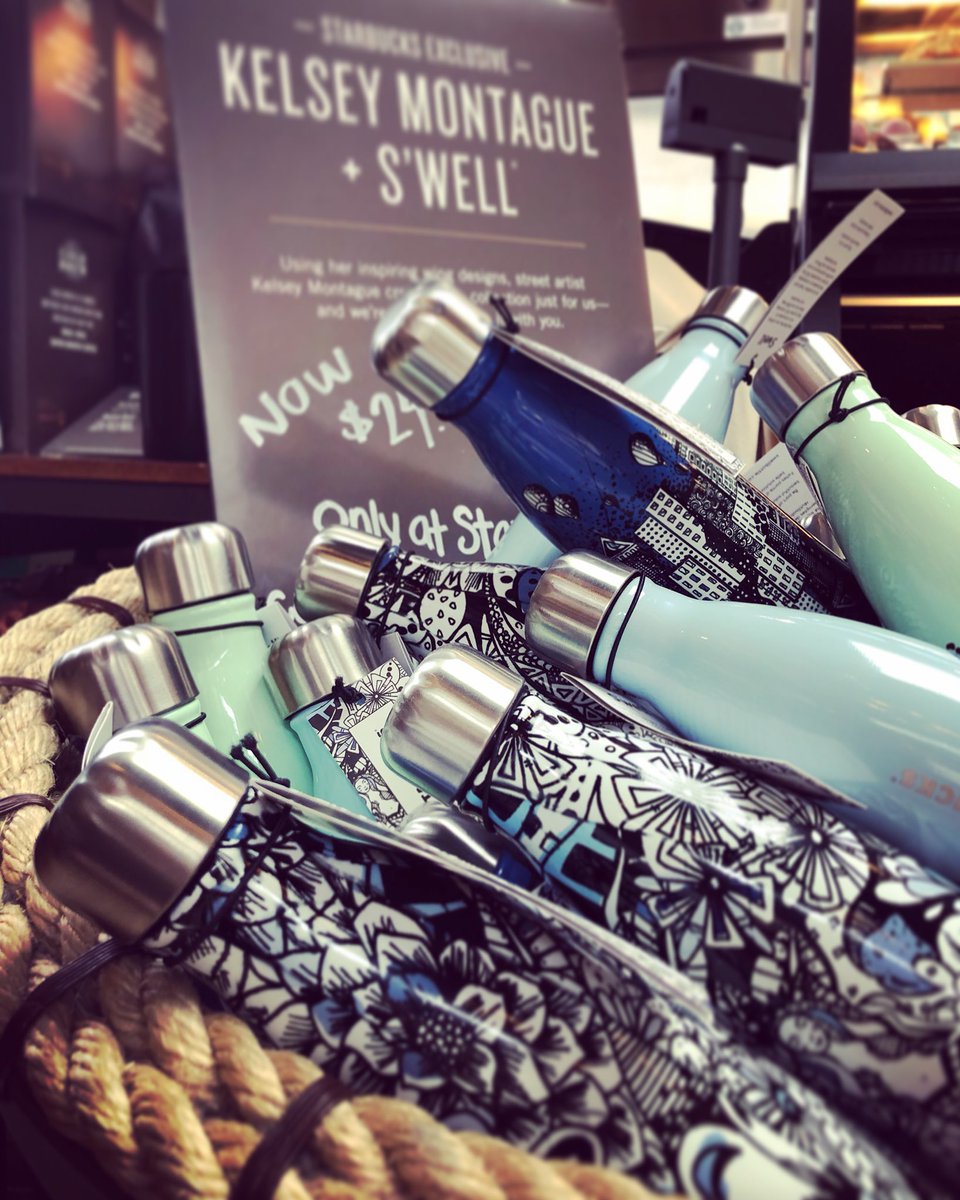 🦋🎈🐙For those who have taken a picture in front of our courtyard #whatliftsyou mural, you will be excited to know that Kelsey Montague has partnered w/ @Starbucks to create these beautiful @swellbottle designs & they are available now at #HQatSeaport ‘s starbucks! #visitseaport