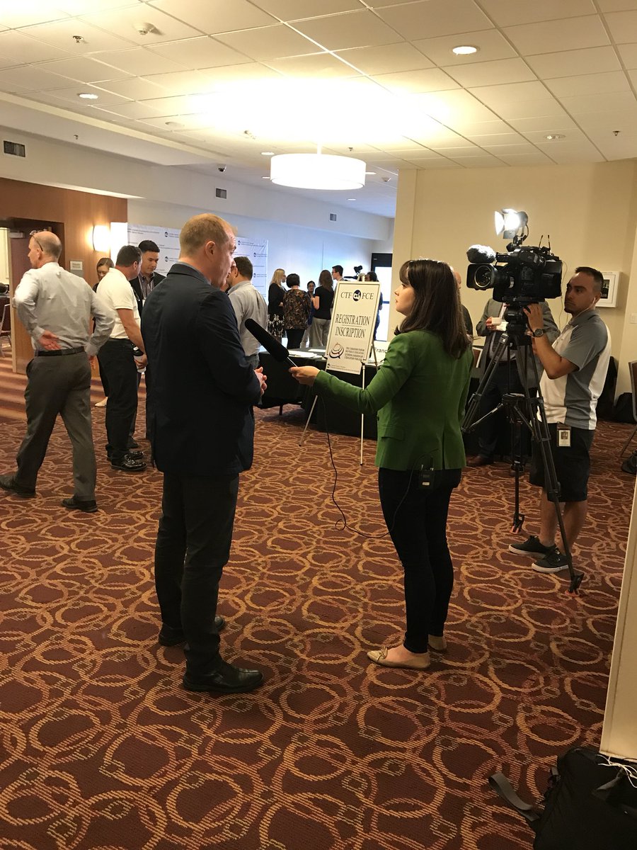 At the #CTFForum as a delgate for @QPATAPEQ, President Sebastien Joly being interviewed by local Edmonton media re: Violence in schools against teachers #TakeItSeriously #StopAcceptingIt #NotSupposedToBePartOfTheJob @CanTeachersFed