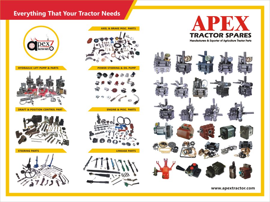 apextractor's tweet image. We have comprehensive range of 4000 parts makes us the ‘one stop shop’ for all your needs. Hydraulic Parts, Steering Parts, Engine Parts, Front Axle, Rear Axle &amp;amp; Related Parts, Clutch, Brake, And Other Parts Which Are Made With Due Quality Awareness And Provide Reliable Services
